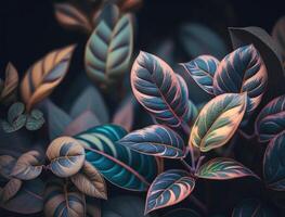 Abstract colorful foliage background created with technology photo