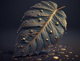 Abstract dark black leaf skeleton background created with technology photo