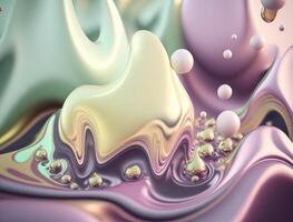 Light pastel colors fluid wavy liquid abstract background created with technology photo