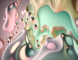 Light pastel colors fluid wavy liquid abstract background created with technology photo