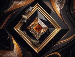 Marble stone texture background material with elements of semi-precious stones and gold created with technology photo