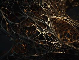 Dark black abstract background An abstract image featuring organic shapes and lines that intersect and overlap created with technology photo