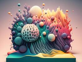 Abstract image featuring a combination of organic and geometric shapes dynamic and energetic background created with technology photo