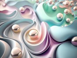 Light pastel colors fluid wavy liquid abstract background created with technology photo