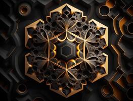 Fractal mandala Sacred geometry background created with Generative AI technology photo
