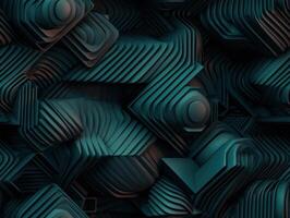 Dark abstract geometric grid pattern Seamless background created with Generative AI technology photo