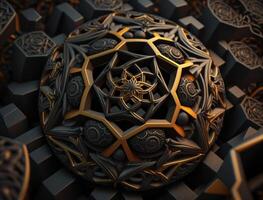 Fractal mandala Sacred geometry background created with Generative AI technology photo
