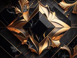 Marble stone texture background material with elements of semi-precious stones and gold created with technology photo