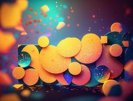 Colorful abstract geometric background with dot shapes pointillism style created with Generative AI technology photo