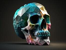 Bismuth skull created with technology photo