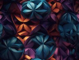 Dark abstract geometric grid pattern Seamless background created with technology photo