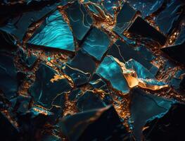 Marble stone texture background material with elements of semi-precious stones and gold created with technology photo