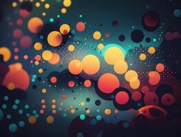 Colorful abstract geometric background with dot shapes pointillism style created with technology photo