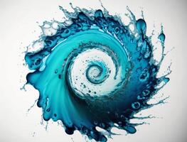 Radial spiral water splash background created with technology photo