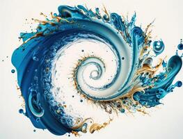 Radial spiral water splash background created with technology photo