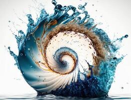 radial espiral agua chapoteo antecedentes creado con generativo ai tecnología foto