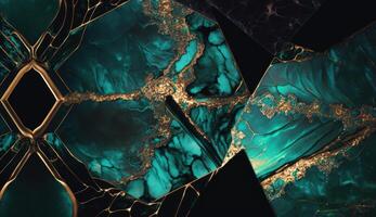 Golden Malachite Marble Texture. photo