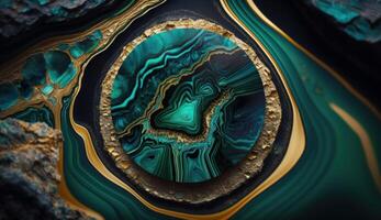 Golden Malachite Marble Texture. photo