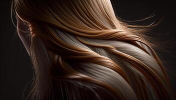 Beautiful long Hair. Beauty woman with luxurious ginger hair. generative ai photo