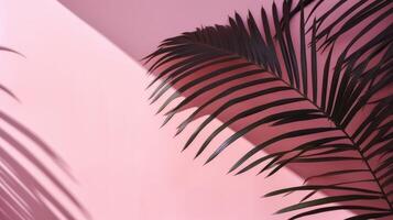 tropical hojas en rosado antecedentes. generativo ai foto
