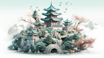 Vivid and Vibrant 3D Chinese Illustration. photo