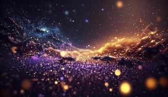 Sparkling Luxury Glitter, Bokeh Sparkles, and Particles. photo