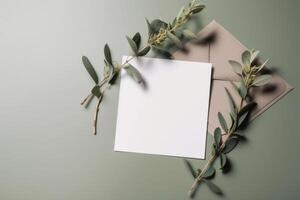 A Blank Wedding Invitation Mockup. photo