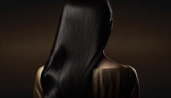 Beautiful long Hair. Beauty woman with luxurious brown hair. generative ai photo