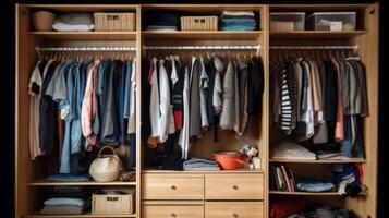 Organized Chaos Inside a Modern Closet. photo