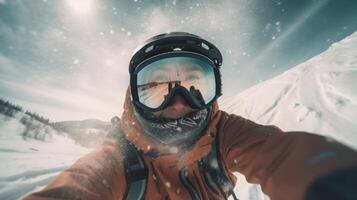 Snowboarder Captures Epic Moment in First-Person View. photo