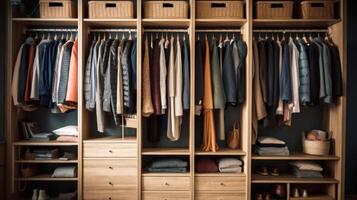 Organized Chaos Inside a Modern Closet. photo