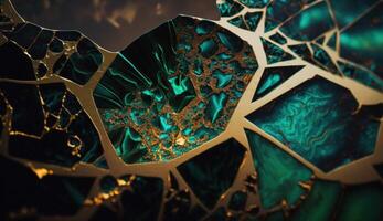 Golden Malachite Marble Texture. photo