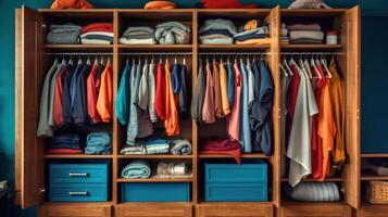 Organized Chaos Inside a Modern Closet. photo