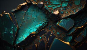 Golden Malachite Marble Texture. photo