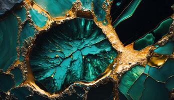 Golden Malachite Marble Texture. photo