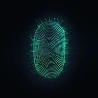 huella dactilar, seguridad acceso con biometría identificación. ,seguridad Internet concepto. ai generado foto