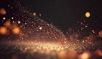 Sparkling Luxury Glitter, Bokeh Sparkles, and Particles. Generative AI photo