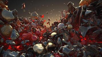 A Vibrant Abstract Background of Shapes and Primitives. photo