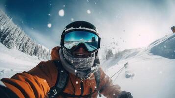 Snowboarder Captures Epic Moment in First-Person View. photo