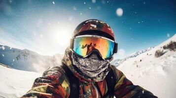 Snowboarder Captures Epic Moment in First-Person View. photo