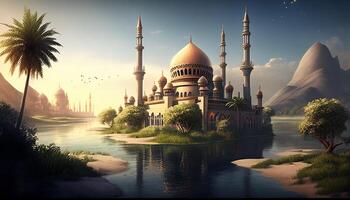 Aestatic Mosque Background photo