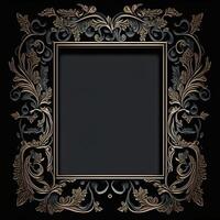 Frame Border Vintage Style to The Present Black Background - photo