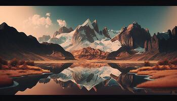 Lanscape Panoramic View of The Mountains Aesthetic Background - photo