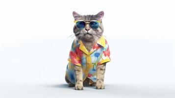 Funny summer cat. Illustration photo