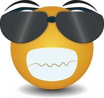 Cool emoticon with sunglasses vector