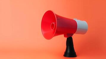 Megaphone on vivid background. Illustration photo