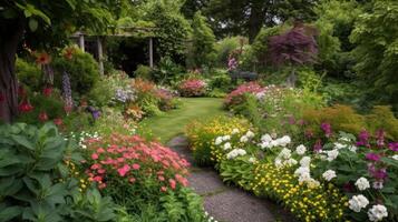 Beautiful green garden. Illustration photo