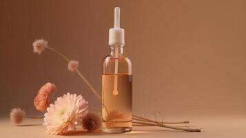 Cosmetic serum bottle. Illustration photo