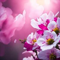 Sakura blossom. A hyper realistic colorful sakura flowers. Created using photo