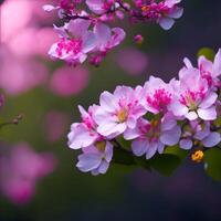 Sakura blossom. A hyper realistic colorful sakura flowers. Created using photo